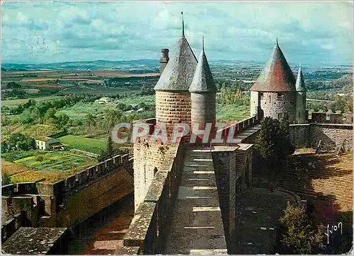 Cartes postales moderne Carcassone Aude La Cite Les Remparts detail