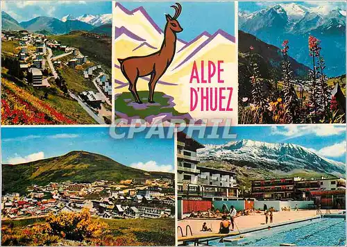 Moderne Karte Souvenir de l'Alpe Huez Isere