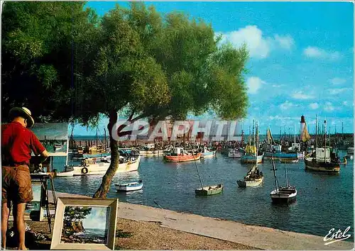 Moderne Karte Ile d'Oleron Charente Maritime Port de la Cotiniere Bateaux