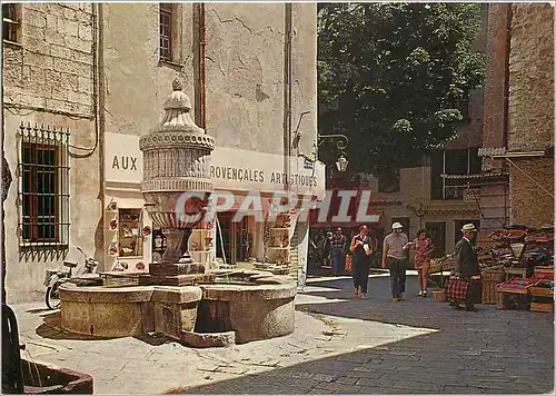 Moderne Karte Vence Cote d'Azur French Riviera La fontaine provencale Place du Peyra