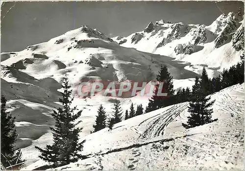 Moderne Karte Courchevel Savoie La Vizelle et le telepherique dela Saulire