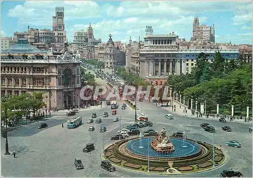 Cartes postales moderne Madrid Vue panoramique de la Place de la Cybele et rue d'Alcala