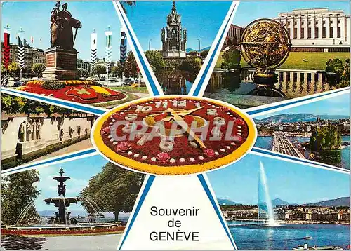 Moderne Karte Souvenir de Geneve