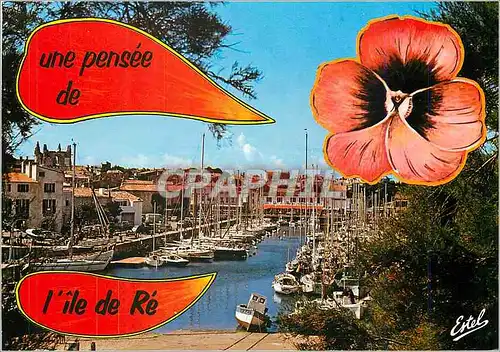 Moderne Karte Ile de Re Charente Maritime Le port de Saint Martin