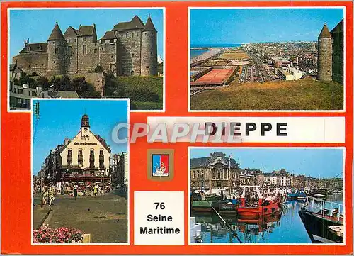 Cartes postales moderne Dieppe Seine Maritime Le Chateau La Plage la Plage du Puits Sale Rue Pietonne Le Port