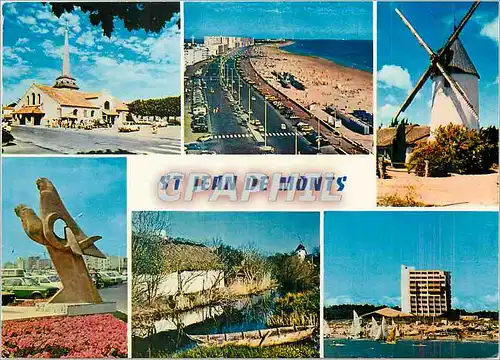 Cartes postales moderne St Jean de Monts Vendee L'Eglise Esplanade de la Mer Les Mouettes