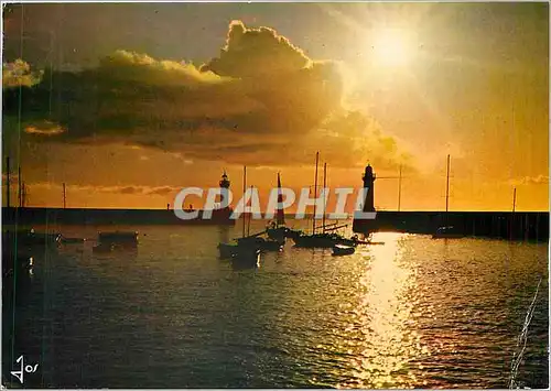 Moderne Karte Reflets de soleil sur l'entree du Port Belle Ile en Mer