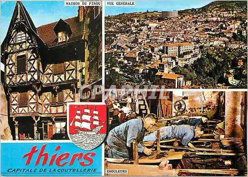 Moderne Karte Thiers Puy de Dome Emouleurs Vue generale Maison du Pirou