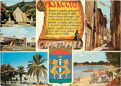 Moderne Karte Corse Ile de Beaute Souvenir d'Ajaccio