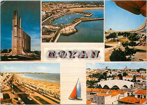 Moderne Karte Royan Cote de Beaute L'Eglise Notre Dame Le port Le front de mer