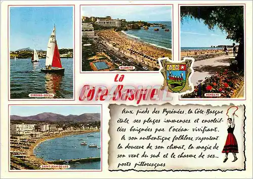 Moderne Karte La Cote Basque De Biarritz a la Frontiere Espagnole Ciboure Socoa Biarritz Hendaye Saint Jean de