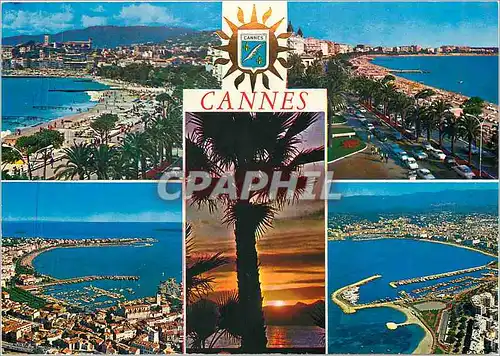Moderne Karte Cannes Cote d'Azur French Riviera La Croisette Le nouveau port
