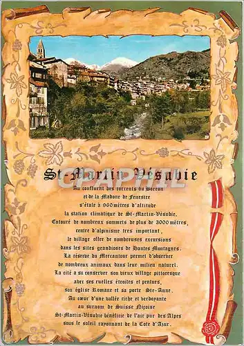 Cartes postales moderne St Martin Vesubie Alpes Maritimes