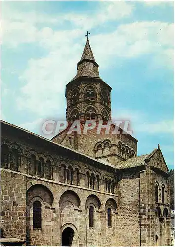 Cartes postales moderne Orcival Puy de Dome Basilique Notre Dame Facade laterale sud et clocher