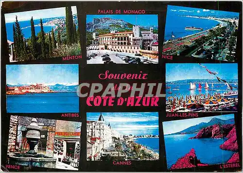 Cartes postales moderne Souvenir de la Cote d'Azur Menton Palais de Monaco Nice