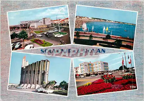 Cartes postales moderne Souvenir de Royan La Poste La Plage L'Eglise Jardins