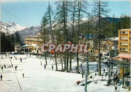 Moderne Karte Valberg Le Monte Pente de Garibeuil a gauche le Grand Hotel Au loin a gauche les aiguilles de Pe