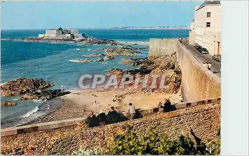 Moderne Karte Saint Malo L et V Les remparts et le Fort National