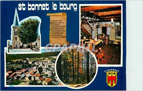 Cartes postales moderne St Bonnet le Bourg P de D L'eglise Vue generale aerienne