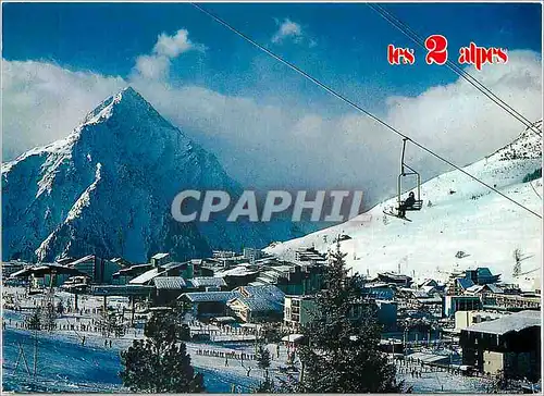 Cartes postales moderne Dauphine Oisans Les 2 Alpes La station dominee par l'Aiguille de Venosc