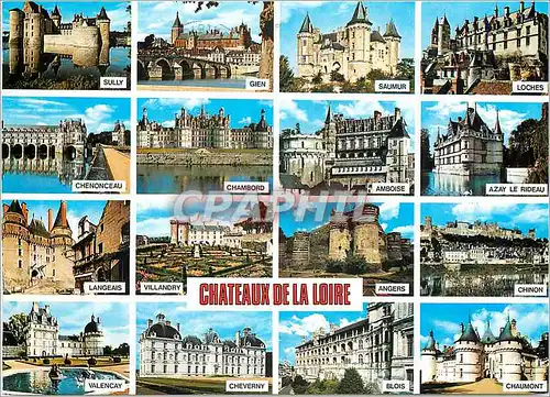 Cartes postales moderne Les Merveilles du Val de Loire Ses chateaux Sully Gien Saumur Loches Chenonceau Chambord Amboise