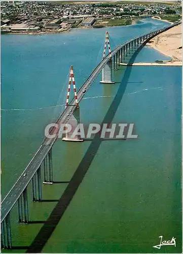 Moderne Karte Sur l'Estuaire de la Loire Le pont de Saint Nazaire a Saint Brevin