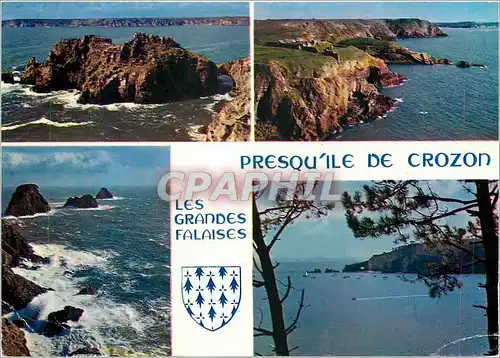 Moderne Karte Presqu'ile de Crozon Les falaises le Chateau de Dinan la Fraternite a Roscanvel