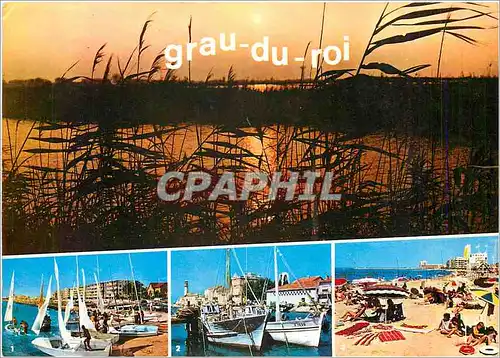 Cartes postales moderne Grau du Roi Gard Depart des Regates Le Canal l'Eglise et le Phare