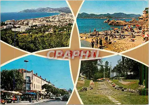 Cartes postales moderne Souvenir de Cannes La Bocca Vue generale la plage le marche les jardins