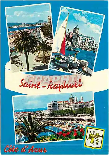 Cartes postales moderne La Cote d'Azur Saint Raphael Var Le Boulevard Felix Martin Le Port La Plage