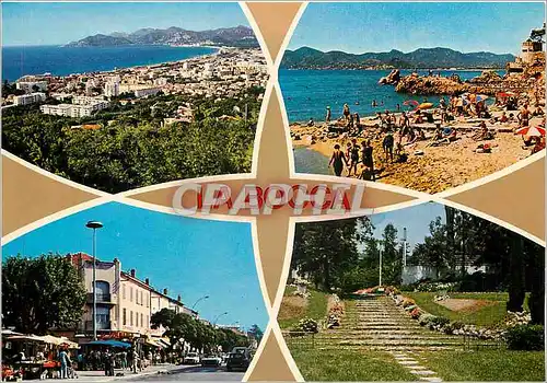 Cartes postales moderne Souvenir de Cannes La Bocca Vue generale la plage le marche les jardins