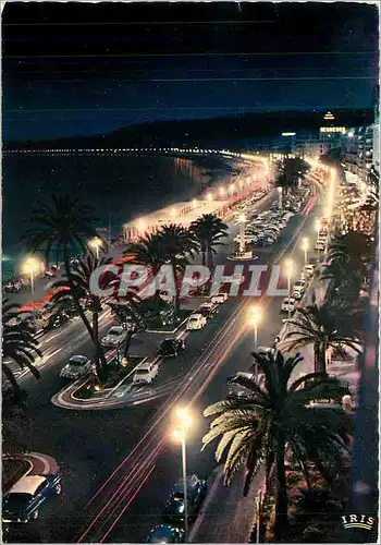 Cartes postales moderne Nice la Nuit La Promenade des Anglais