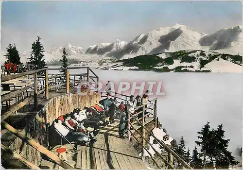 Cartes postales moderne Megeve La Terrasse du Jaillet et le Mont Blanc avec les Aiguilles de Chamonix