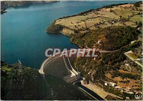 Moderne Karte Gorges de la Dordogne Vus du ciel le Lac et le Barrage de Bort