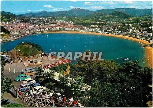 Moderne Karte San Sebastian Vue prise du Mont Igueldo