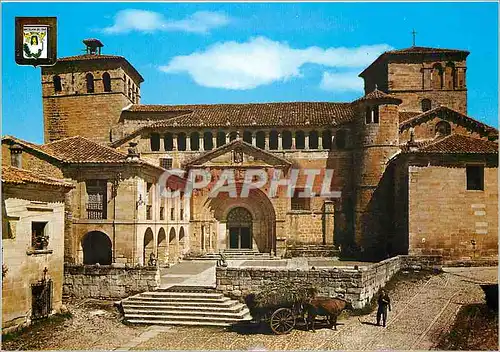 Cartes postales moderne Santillana del Mar Royal Collegiale Facade