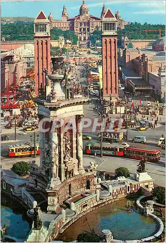 Cartes postales moderne Barcelona Place d'Espagne et Foire des Echantillians