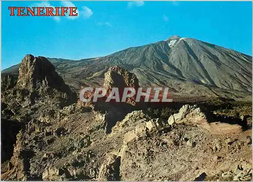 Cartes postales moderne Tenerife Rochers Los Roques avec le Teide au fond