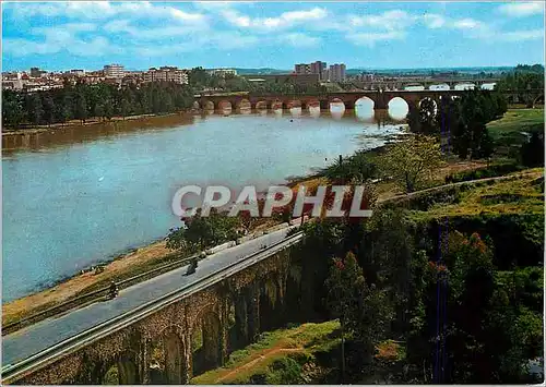 Moderne Karte Badajoz La fleuve Guadiana et vue partiel