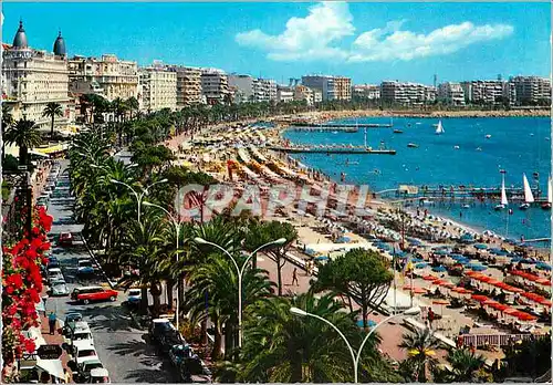 Moderne Karte Cannes AM Le Carlton le Miramar le Martinez La Croisette et ses plages