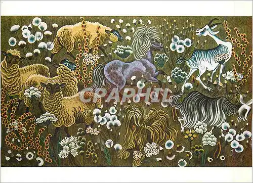 Cartes postales moderne Avril Douve Esperance Tapisserie de Dom Robert Atelier Goubely Aubusson Chevre Poney Cheval