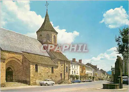 Cartes postales moderne Bourg Lastic Puy de Dome Place de l'Eglise Route Nationale