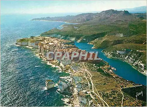 Moderne Karte La Corse oasis de Beaute Bonifacio Sur les falaises a l'extreme sud de la Corse la ville fortife