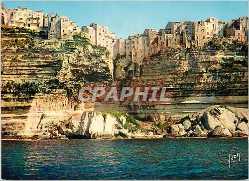 Moderne Karte La Corse Ile de Beaute Bonifacio La Haute Villa batie sur un front de falaises