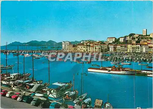 Moderne Karte La Cote d'Azur Cannes Vue sur le port et les Monts de l'Esterel