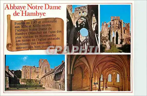 Moderne Karte Hambye Manche Abbaye Notre Dame de Hambye