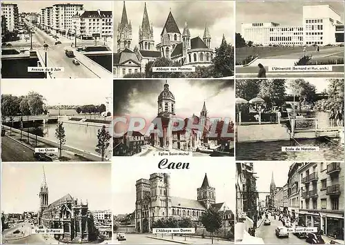 Cartes postales moderne Caen Avenue du 6 juin Abbaye aux hommes Universite Ecole de natation Rue Saint Pierre