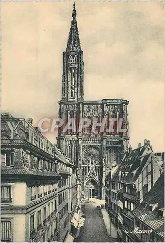 Moderne Karte Strasbourg La Cathedrale et la rue Merciere