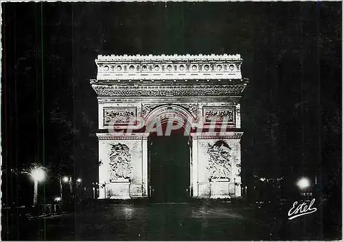 Cartes postales moderne Paris La Nuit L'Arc de triomphe de l'Etoile illumine