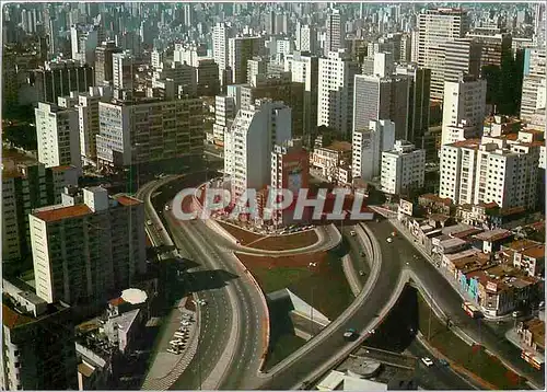 Cartes postales moderne Brasil Turistico Sao Paulon Aerial View of the Roads Ring of Consolacai Street with the Paulista